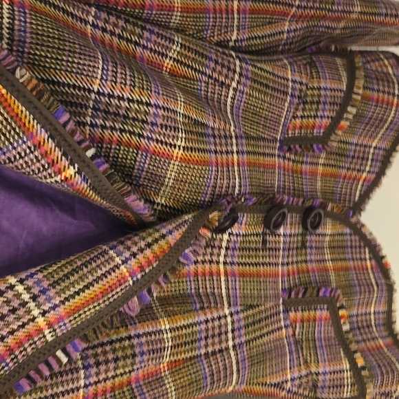 Vintage MOSCHINO Cheap and Chic Plaid Frayed Ends Blazer - Picture 9 of 9